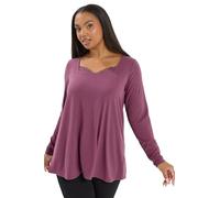 Yours Curve Dusky Pink Lace Insert Ribbed Top - Women's - Plus Size Curve