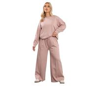 Yours Curve Dusky Pink Wide Leg Joggers - Women's - Plus Size Curve