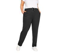 Yours Curve Elasticated Straight Leg Stretch Sweatpant Casual Comfort Joggers with Pockets & Adjustable Drawstring Waist - Women's - Plus Size Black 38-40