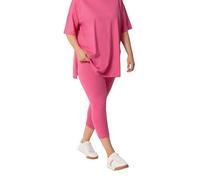 Yours Curve Elasticated Waist Cropped Leggings - Women's - Plus Size Curve Pink