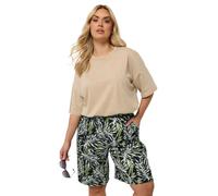 Yours Curve Elasticated Waist Textured Shorts - Women's - Plus Size Curve