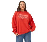 Yours Curve Embroide 'Marseille France' Sweatshirt - Women's - Plus Size Curve Red