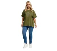 Yours Curve Embroidered Boho Diamond Oversized T-Shirt - Women's - Plus Size Curve Green