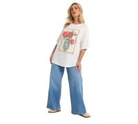 Yours Curve Embroidered Flower Vase Graphic T-Shirt - Women's - Plus Size Curve White