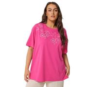 Yours Curve Embroidered Fruit T-Shirt - Women's - Plus Size Curve Pink