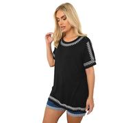 Yours Curve Embroidered T-Shirt - Women's - Plus Size Curve Black