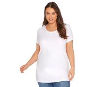 Yours Curve Essential Cotton Longline Soft Stretch Short Sleeve Scoop Neck Tee T-Shirt - Women's - Plus Size
