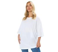 Yours Curve Essential Cotton Oversized Boxy Soft Stretch Short Sleeve Scoop Neck Tee T-Shirt - Women's - Plus Size