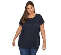 Yours Curve Essential Cotton Soft Stretch Short Sleeve Scoop Neck Tee T-Shirt - Women's - Plus Size Blue 14
