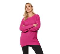 Yours Curve Essential Knitted Jumper - Women's - Plus Size Curve Bright Pink