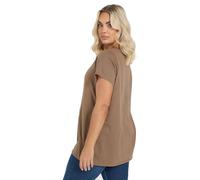 Yours Curve Essential T-Shirt - Women's - Plus Size Curve Brown