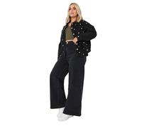 Yours Curve Eyelet Denim Jacket - Women's - Plus Size Curve