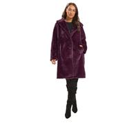 Yours Curve Faux Fur Button Through Coat - Women's - Plus Size Curve
