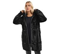 Yours Curve Faux Fur Longline Zip Hoodie - Women's - Plus Size Curve