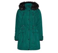 Yours Women's Faux Fur Trim Parka Jacket in Teal | Size: 30/32