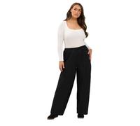Yours Women's Suede Barrel Leg Trousers in Black | Size: 18R