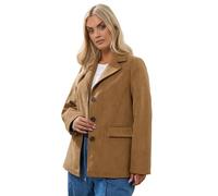 Yours Curve Faux Suede Blazer - Women's - Plus Size Curve Brown