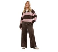 Yours Curve Faux Suede Wide Leg Trousers - Women's - Plus Size Curve