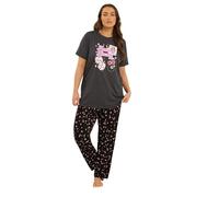 Yours Women's 'Feeling Lucky' Wide Leg Pyjama Set in Grey | Size: 30-32 Yours Grey 30-32