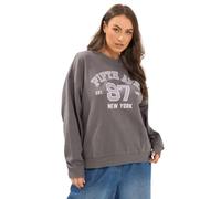 Yours Women's Crew Neck Slogan Sweatshirt in Grey | Size: 26/28