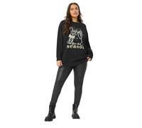 Yours Curve 'Fizz The Season' Glitter Christmas Novelty Sweatshirt - Women's - Plus Size Curve Black