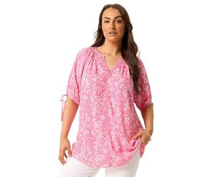 Yours Curve Floral Contrast Trim Blouse - Women's - Plus Size Curve