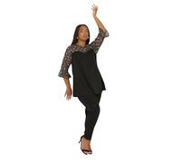 Yours Curve Floral Embellished Lace Sweetheart Top - Women's - Plus Size Curve Black