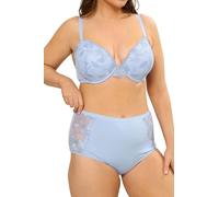 Yours Curve Floral Embroidered Full Briefs - Women's - Plus Size Curve Light Blue