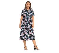 Yours Curve Patchwork Half Placket Dress - Women's - Plus Size Curve