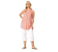 Yours Women's Floral Ikat Print Sleeveless Swing Blouse in Orange | Size: 26-28 Yours Orange 26-28