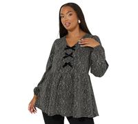 Yours Curve Floral Jacquard Bow Front Top - Women's - Plus Size Curve Gold