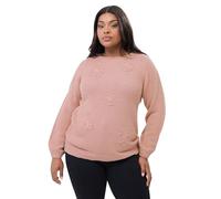 Yours Curve Floral Knitted Jumper - Women's - Plus Size Curve Pink