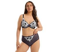 Yours Curve Floral Lace Mesh Full Briefs - Women's - Plus Size Curve Purple