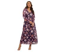Yours Curve Floral Maxi Dress - Women's - Plus Size Curve Purple