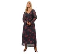 Yours Curve Floral Mesh Maxi Dress - Women's - Plus Size Curve Black