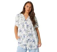 Yours Floral Notch Neck Blouse In White White