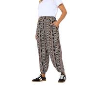 Yours Curve Floral Paisley Cuffed Balloon Trousers - Women's - Plus Size Curve Black