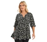 Yours Curve Floral Paisley Print Tiered Top - Women's - Plus Size Curve
