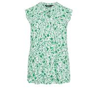 Yours Curve Floral Pintuck Blouse - Women's - Plus Size Curve Green