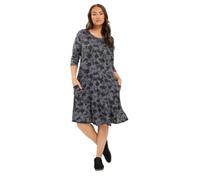 Yours Women's Floral Swing Pocket Dress in Grey | Size: 22-24 Yours Grey 22-24
