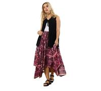 Yours Curve Floral Print Hanky Hem Skirt - Women's - Plus Size Curve Red