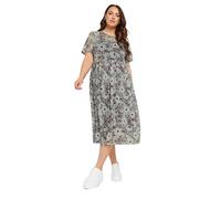 Yours Curve Floral Print Mesh Midaxi Dress - Women's - Plus Size Curve Black