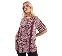Yours Curve Floral Print Pintuck Blouse - Women's - Plus Size Curve