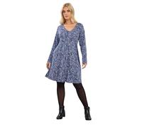 Yours Curve Floral Print Pleat Front Dress - Women's - Plus Size Curve Blue