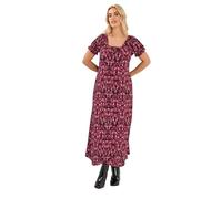 Yours Curve Floral Print Textured Maxi Dress - Women's - Plus Size Curve Pink