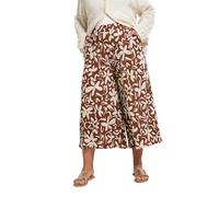 Floral Textured Midaxi Culottes Yours Brown 20