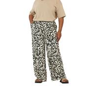 Yours Curve Floral Print Wide Leg Trousers - Women's - Plus Size Curve Black