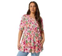 Yours Curve Broderie Anglaise Shirred Puff Sleeve Top - Women's - Plus Size Curve