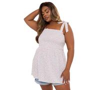 Yours Curve Floral Shirred Tie Sleeve Cami Top - Women's - Plus Size Curve Pink