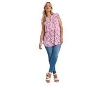 Yours Curve Floral Sleeveless Pintuck Blouse - Women's - Plus Size Curve